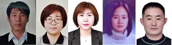 왼쪽부터 임석일, 홍정미, 박명숙, 전영미, 박선호